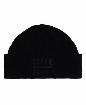 Superdry Surplus Silicone Férfi Kötött Sapka Fekete | CSRIE3079